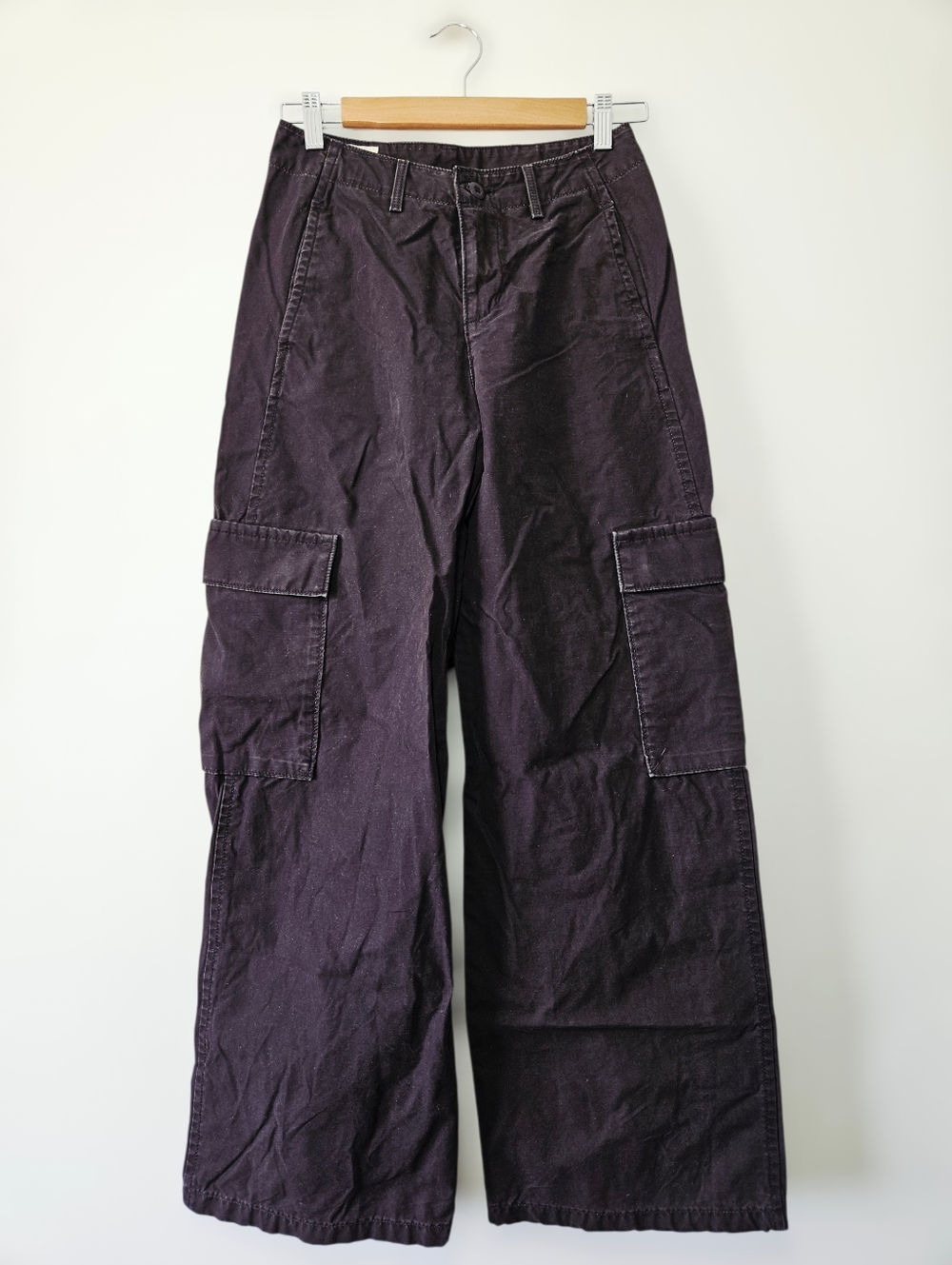 Levi's Baggy Cargo Pants Size 24 Black Wide Leg